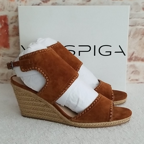 New Via Spiga Izett Suede Espadrille Wedge Sandals - Picture 11 of 11